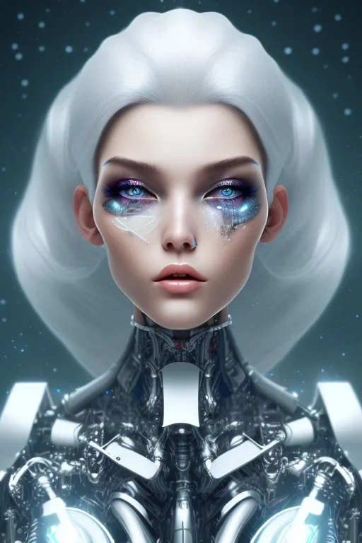 cyborg, white hair, sexy, perfect, real, dream