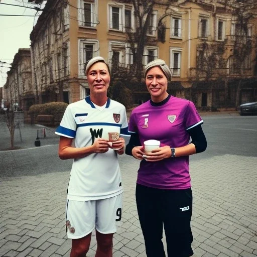 Me having coffee with Abby Wambach in Odessa, Ukraine