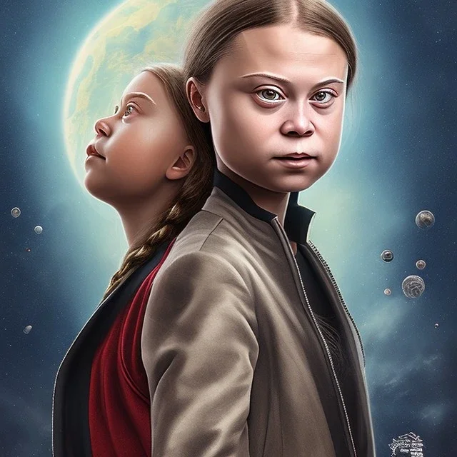 portrait of Greta Thunberg being arrogant