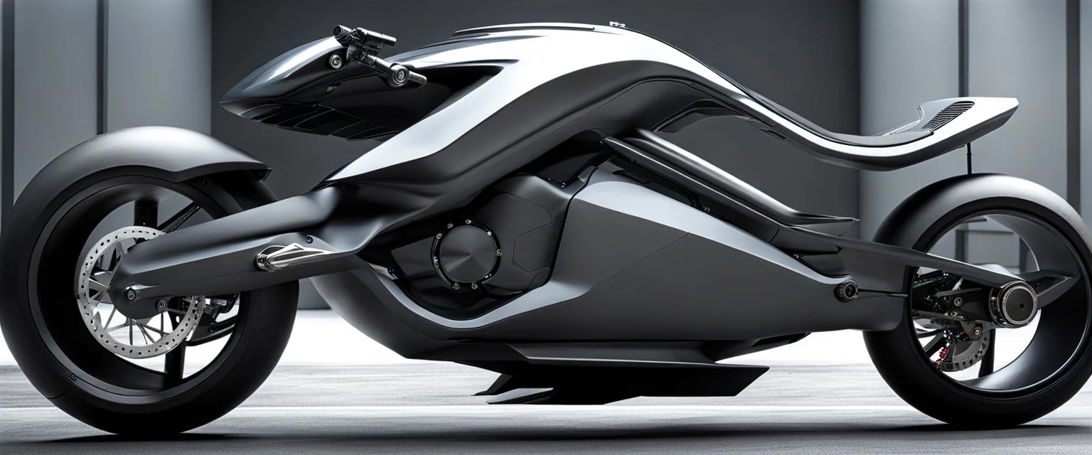 futuristic monster bike 3/4 arrière view