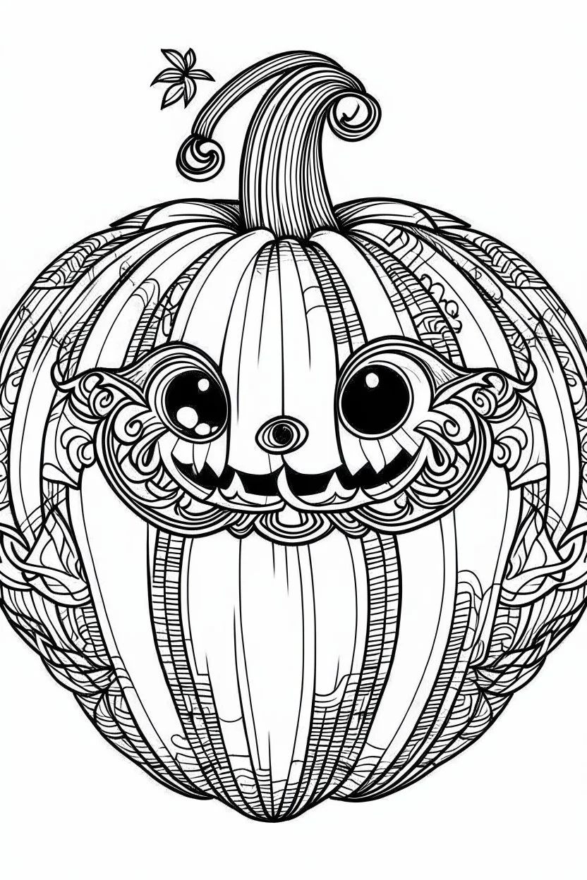 Jack o lantern. Outline, sketch style, only use outline, mandala style, clean line art, white background, no shadows, no clear wall, coloring page.