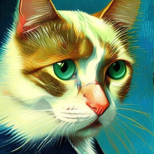 Portrait of a cat by Van Gogh