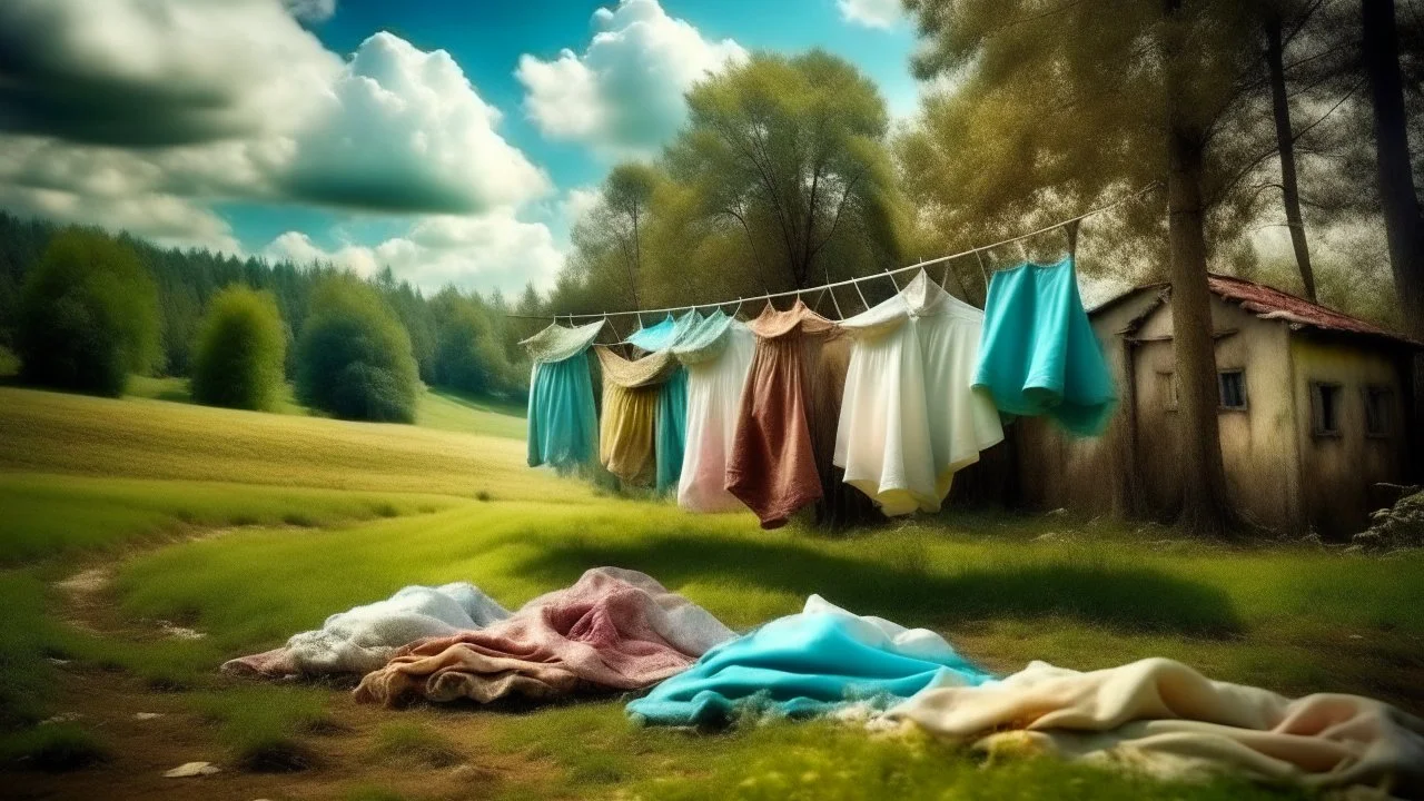 fantasy picture: laundry drying outdoors