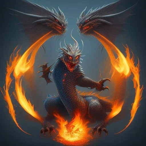 Fire dragon walking