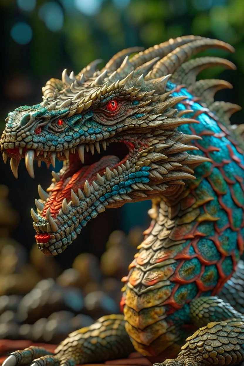 terrifying dragon with snake head, in the style of fantasy movies, photorealistic, shot on Hasselblad h6d-400c, zeiss prime lens, bokeh like f/0.8, tilt-shift lens 8k, high detail, smooth render, unreal engine 5, cinema 4d, HDR, dust effect, vivid colors