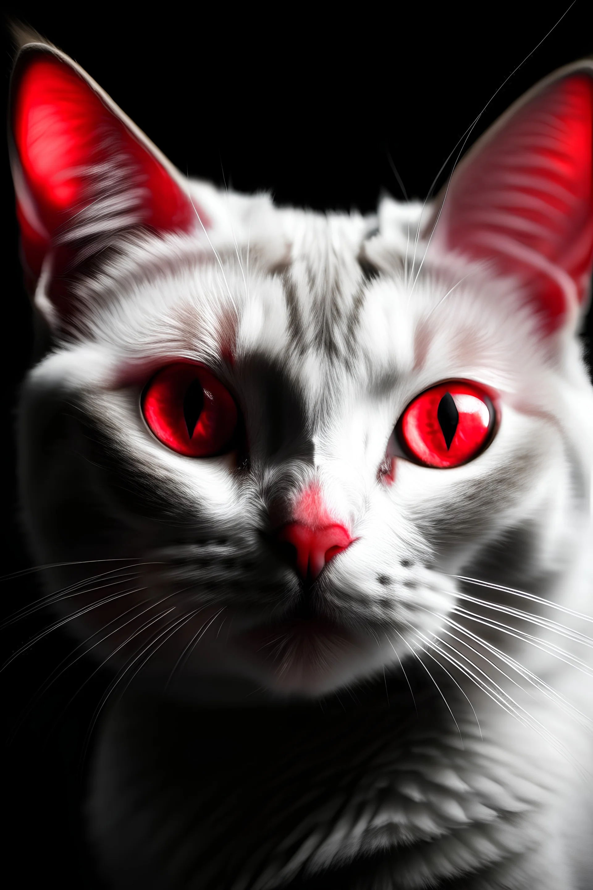 cat with red eyes