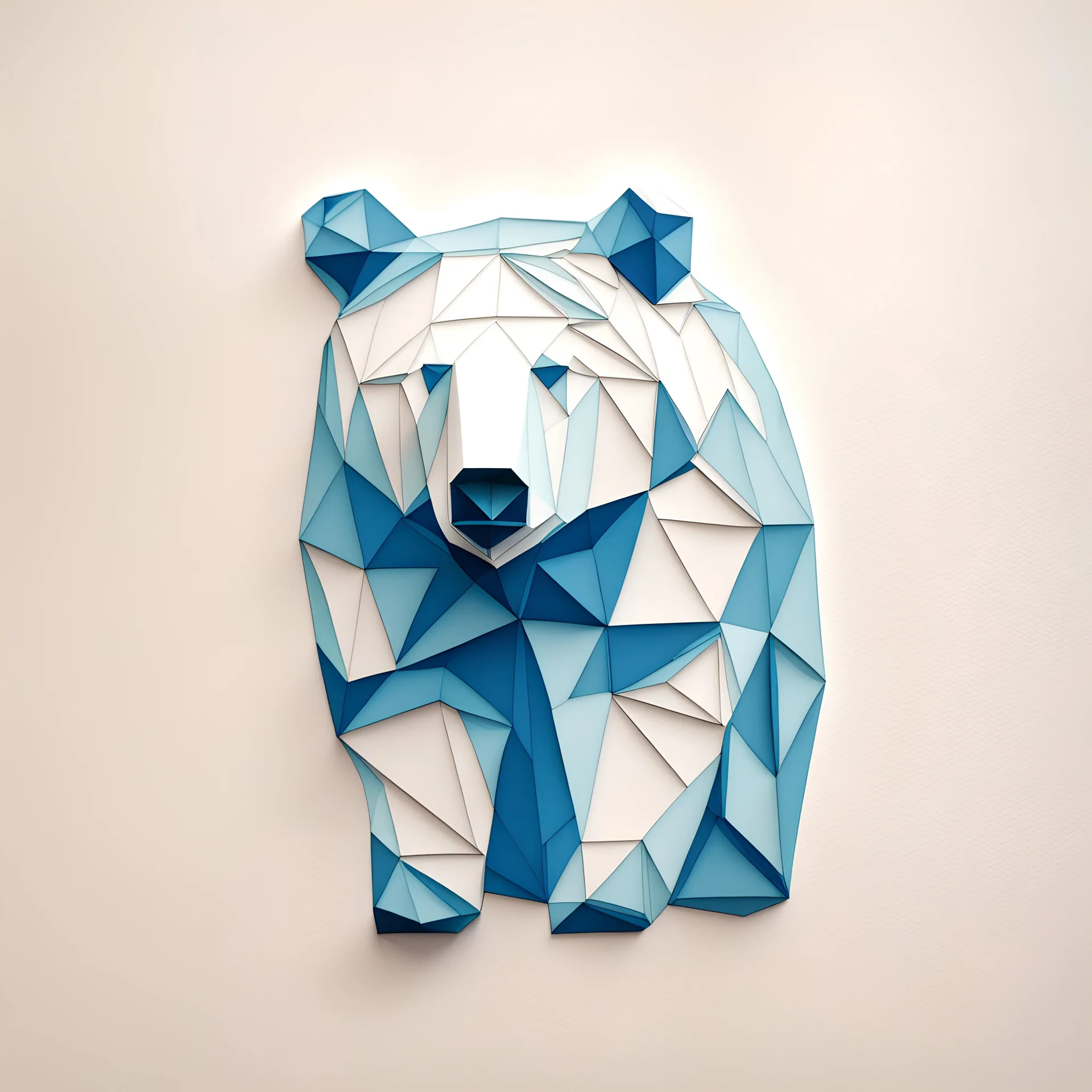 shape of a bear, low poly 2D letterpress style, minimalistic pencil art