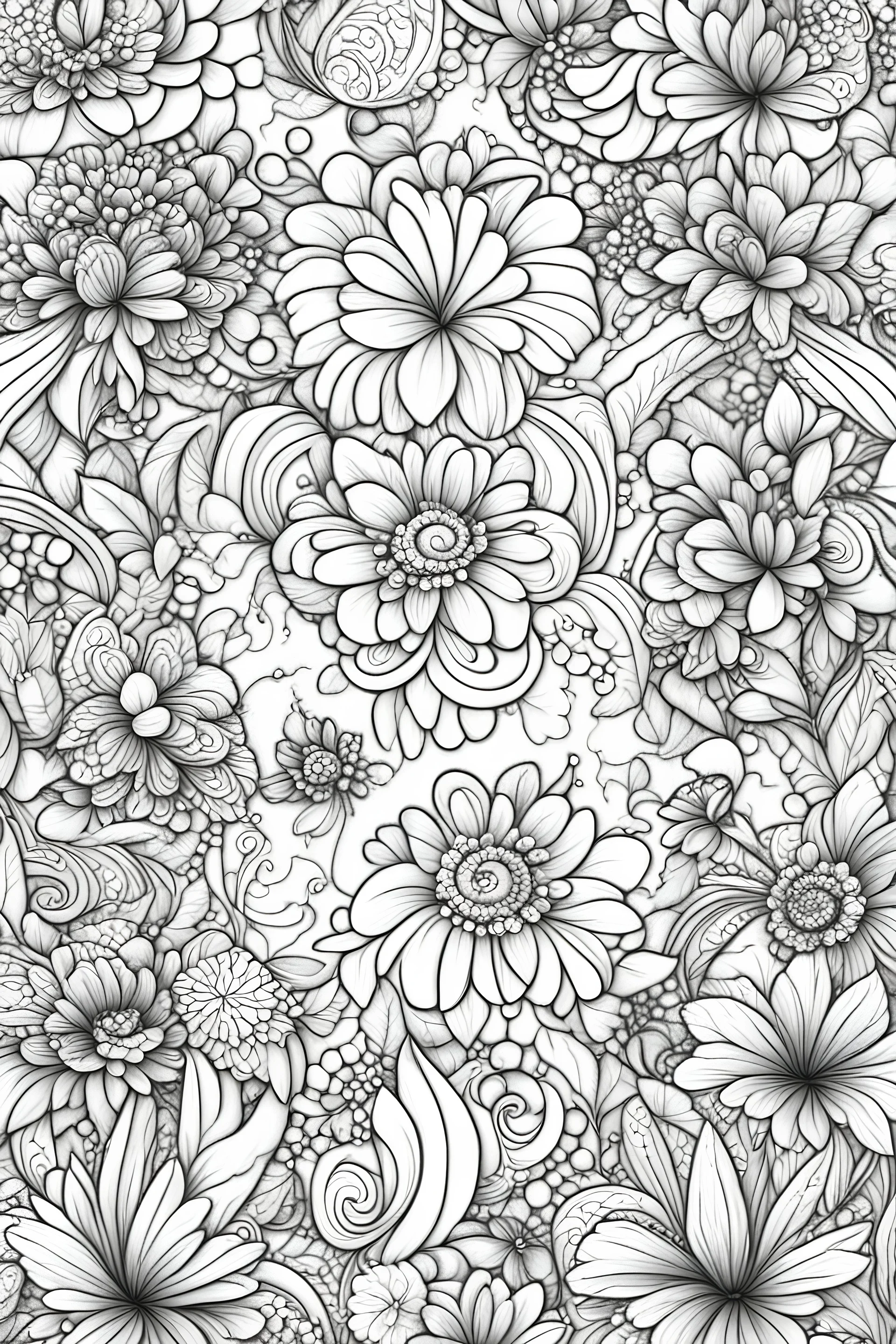 pretty Cute girly pattern for coloring pages