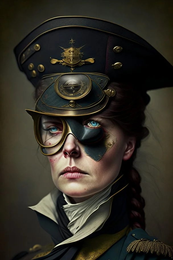 captain of an army victorian times woman with an eye patch