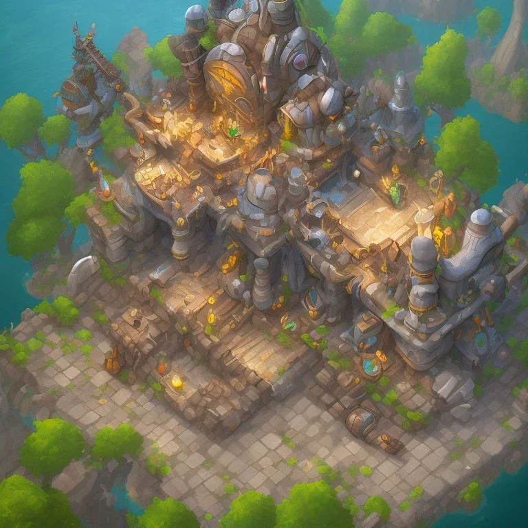 architecture concept in dofus，vertical view