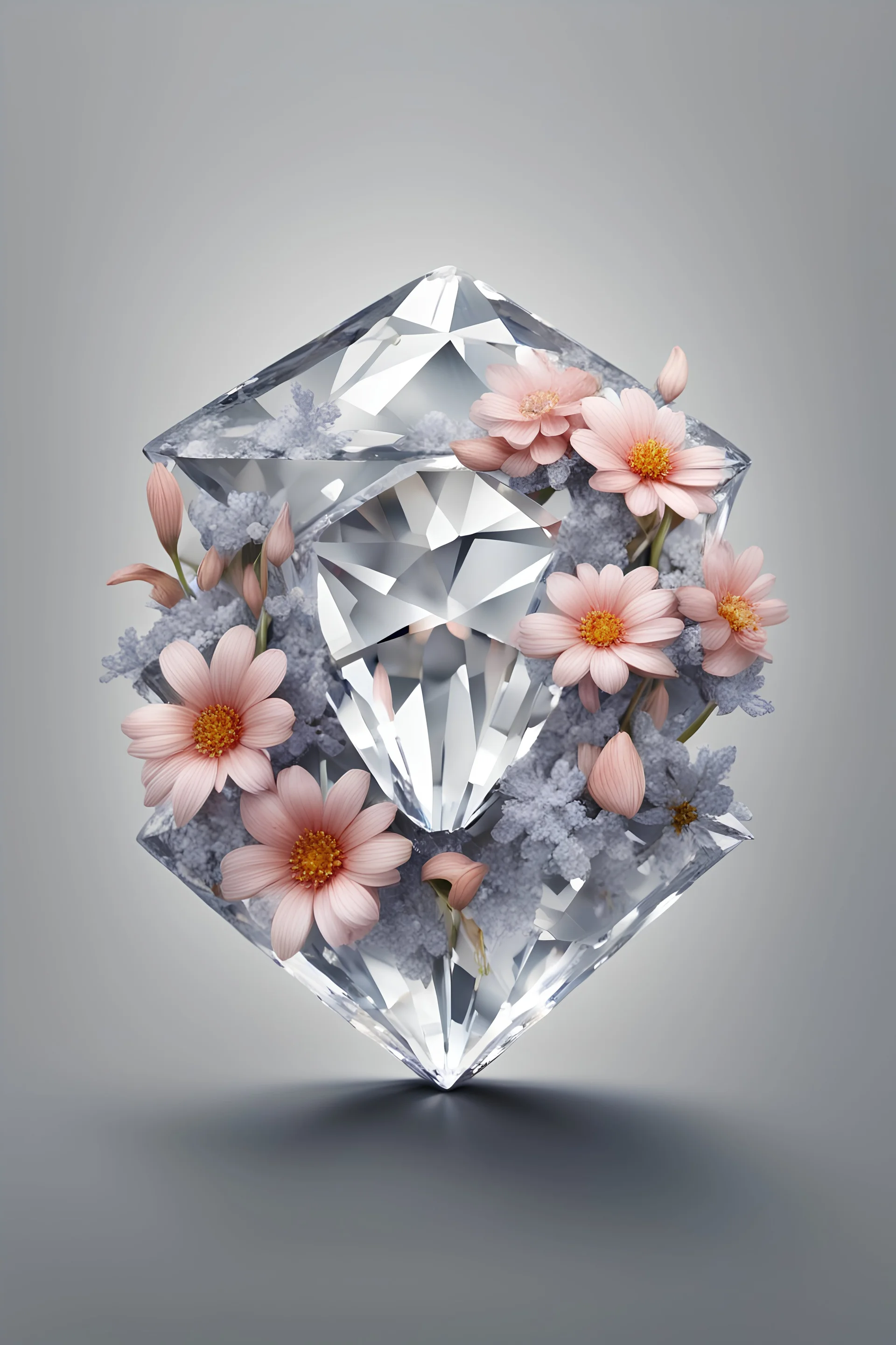 Diament z kwiatami.