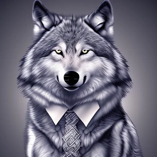 Business Wolf with Tie