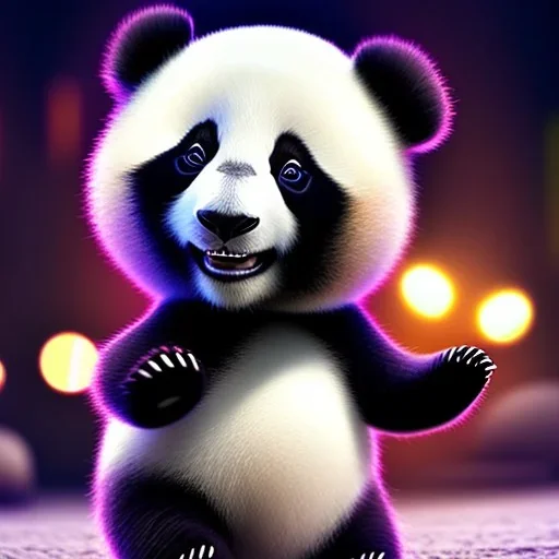 cute baby panda, by pixar