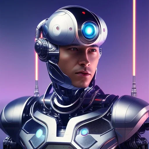 cosmos masterpiece, humanoid cyborg robot, sango fantasy, fantasy magic, sharp focus, illustration, highly detailed, digital painting, concept art, matte, artgerm and paul lewin and kehinde wiley, full figure, fit in board, cyber punk, pretty accurate hands face fingers, natural aye, fit within portrait