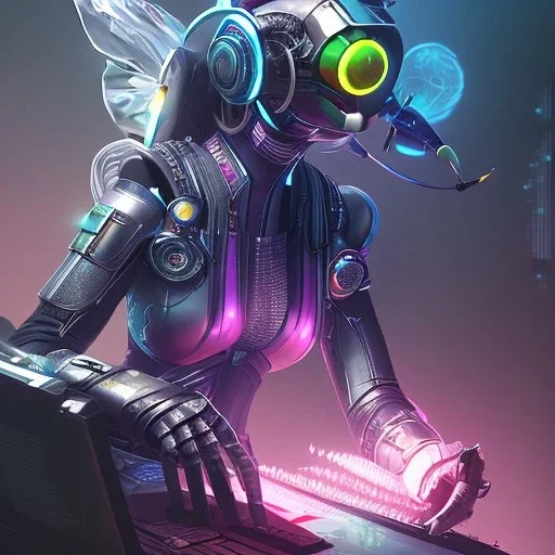 cyberpunk, bee,