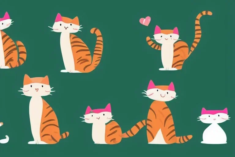 cute cat isolated illustrations