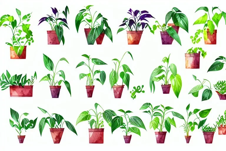 vector plants and herb set illustration. watercolor