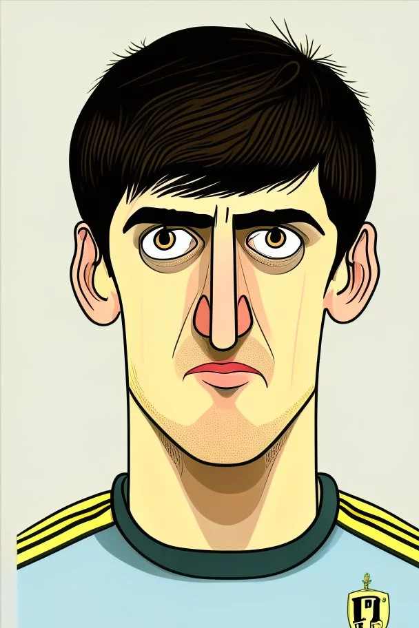 Thibaut Courtois Belgian soccer player cartoon 2d