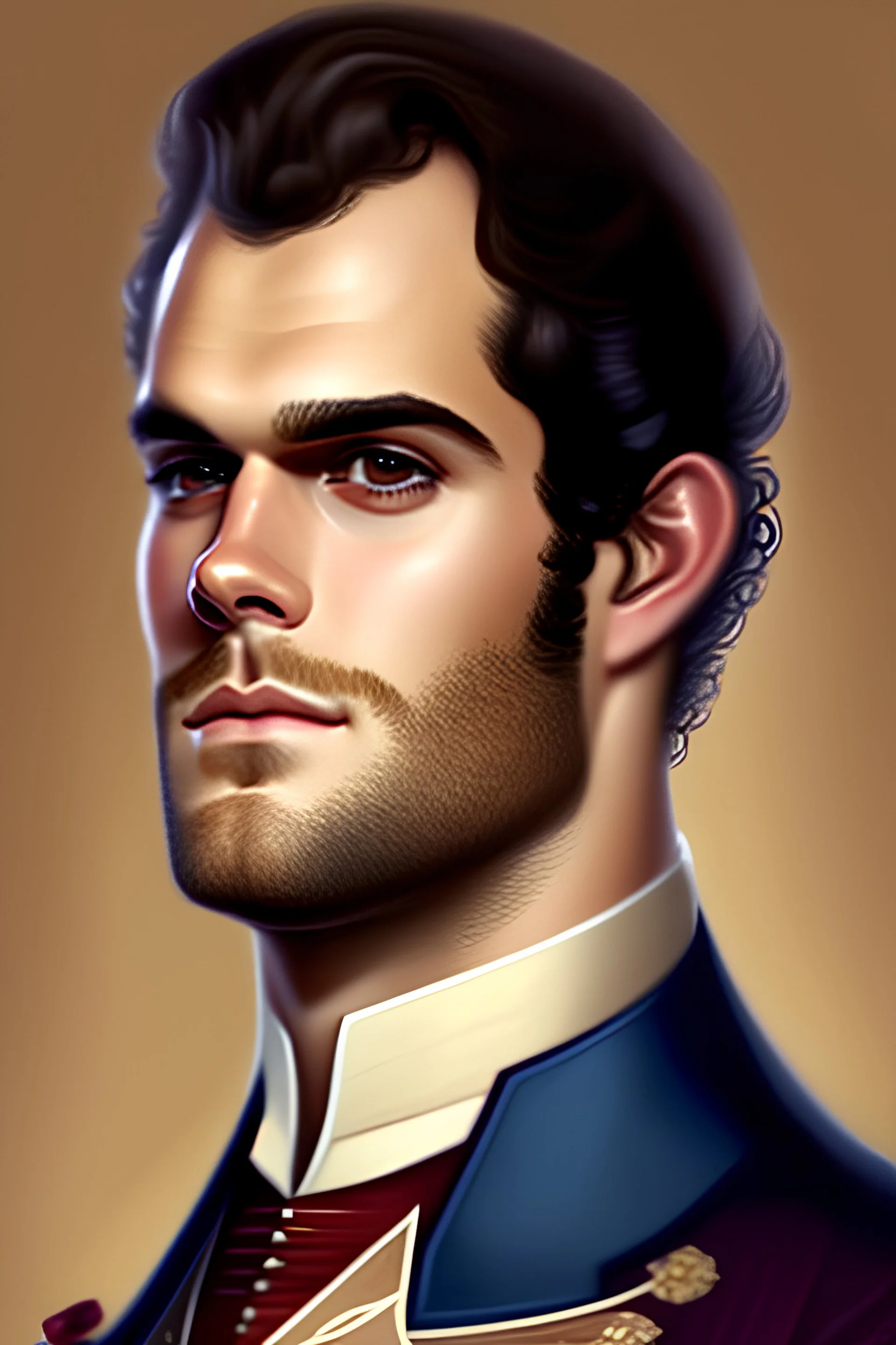 hanry cavill, realistic young victorian handsome man portrait