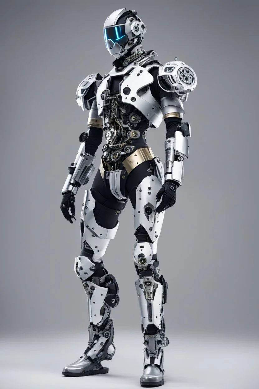 hip hop cyborg dancer wearing mechanical full body