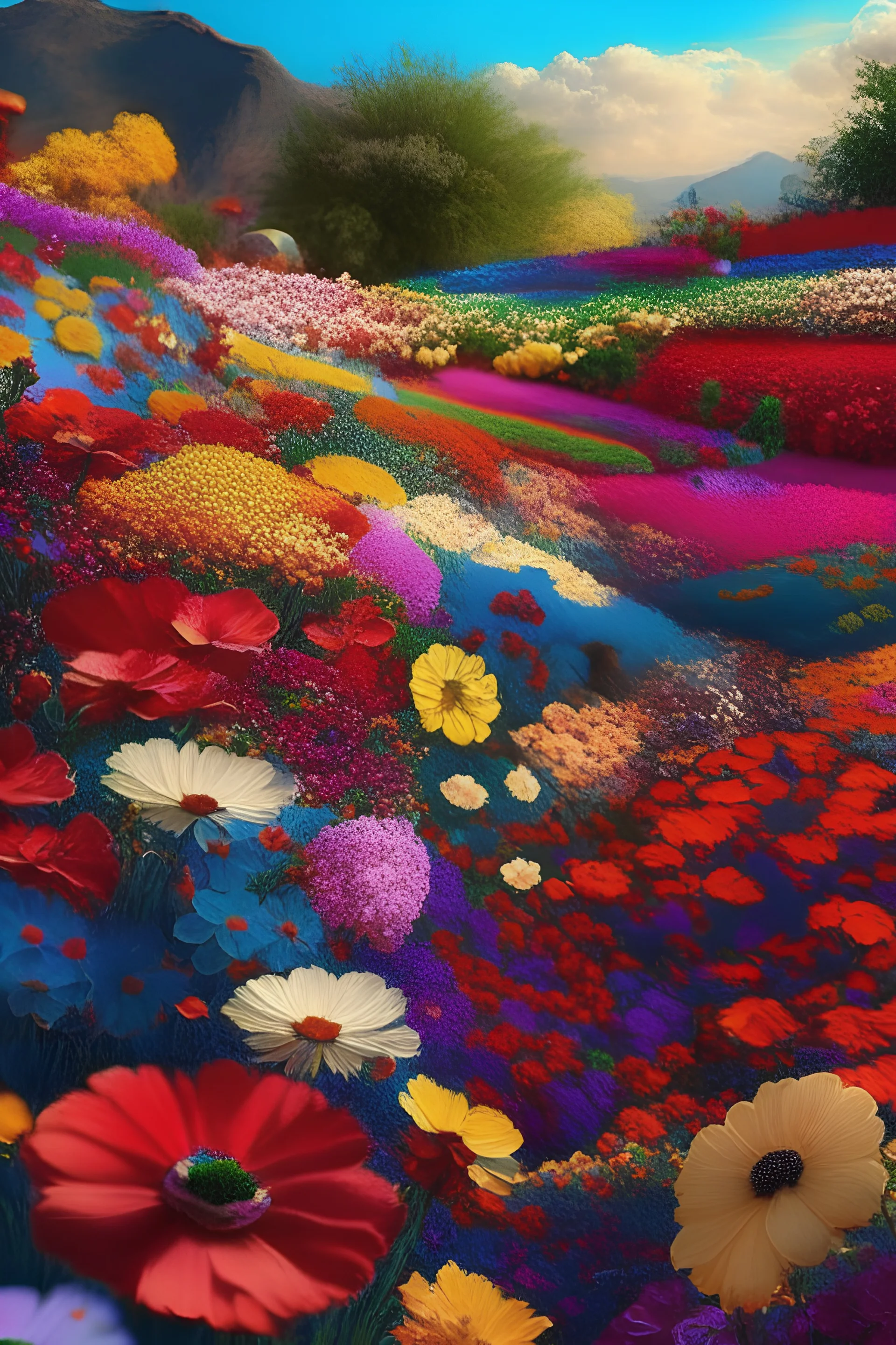 A place full of colorful flowers