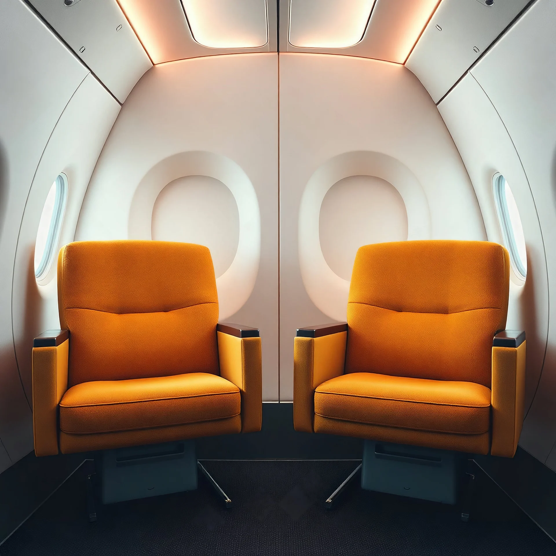 sulfite two armchairs in a plane