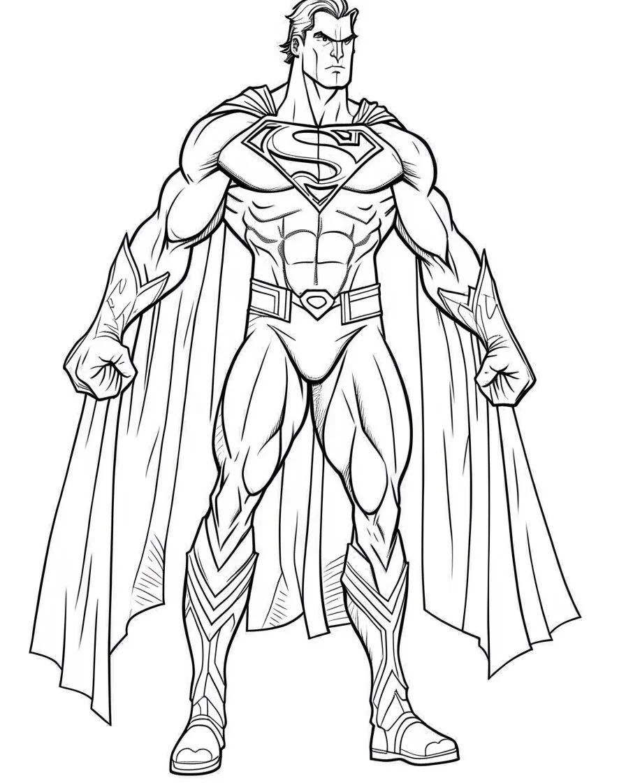 real massive Superman wepon, coloring page, no leaves, full body (((((white background))))), only use an outline., real style, line art, white color, clean line art, white background, Sketch style