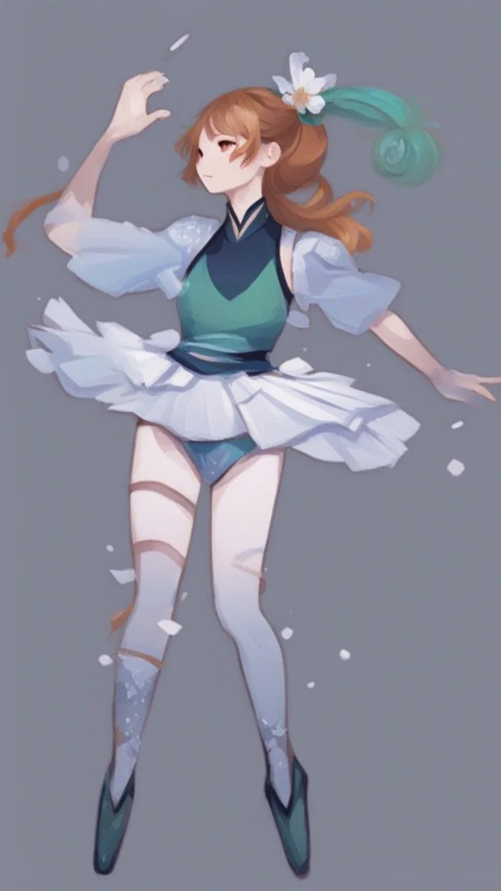 ballerina in the style of genshin impact