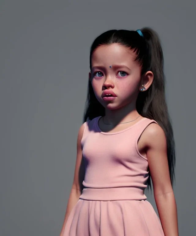 Jenna ortega toddler, full body, dramatic lighting, hyper realistic