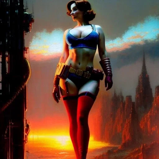 Drawing of beautiful face,'beautiful,Busty fit 'Piper Wright - Fallout 4 ',intense stare, ancient skintight armor, balanciaga fashion clothe painting by gaston bussiere, greg rutkowski, yoji shinkawa, yoshitaka amano, tsutomu nihei, donato giancola, tim hildebrandt Oil on canvas, cinematic composition, extreme detail,fit full head inside picture,16k