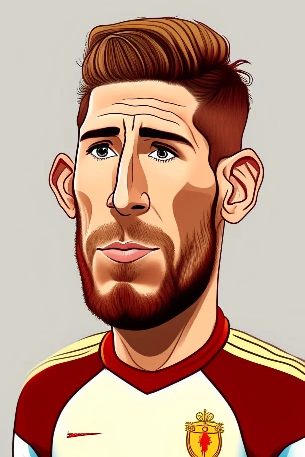 Sergio Ramos Spanish soccer player ,cartoon 2d