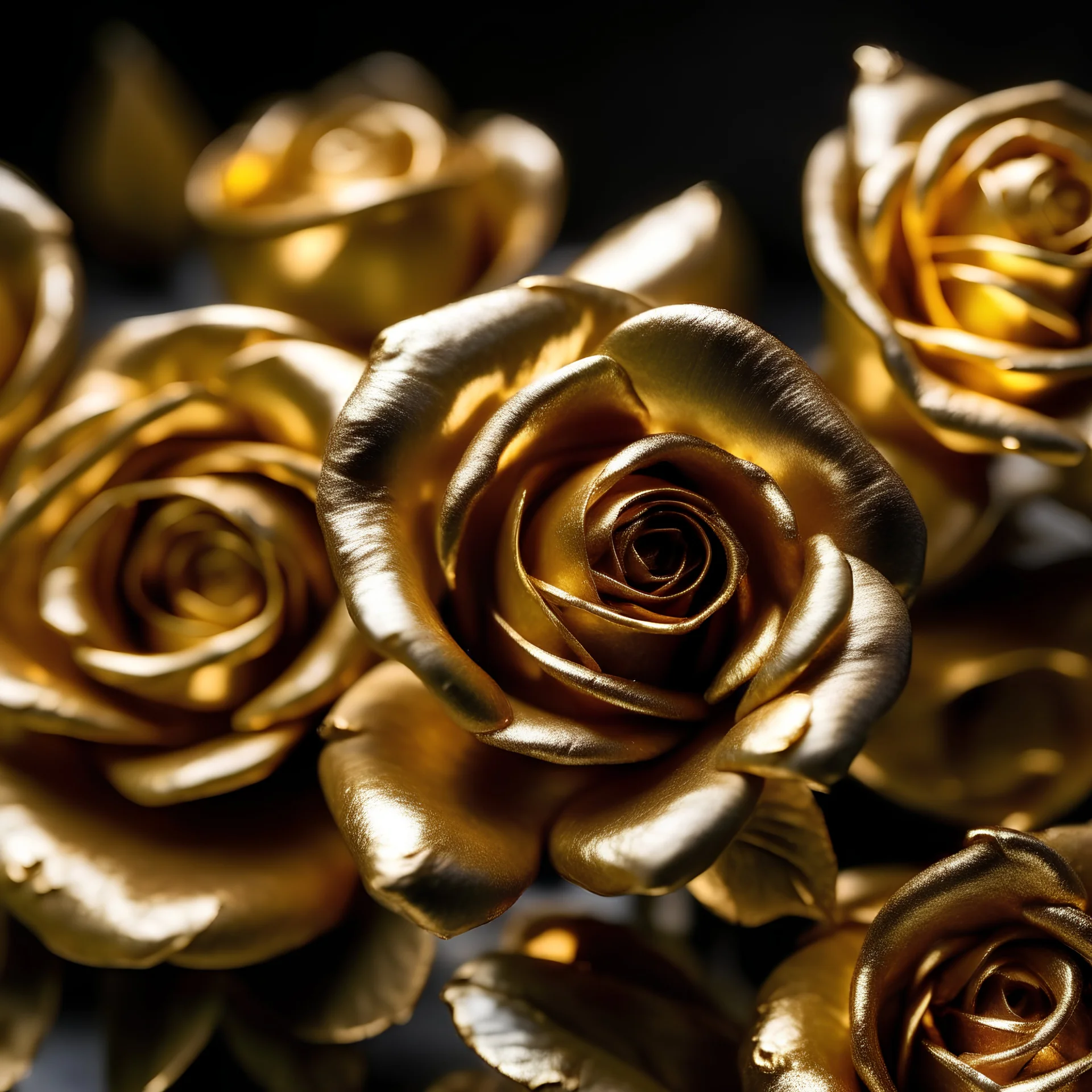 gold metallic roses