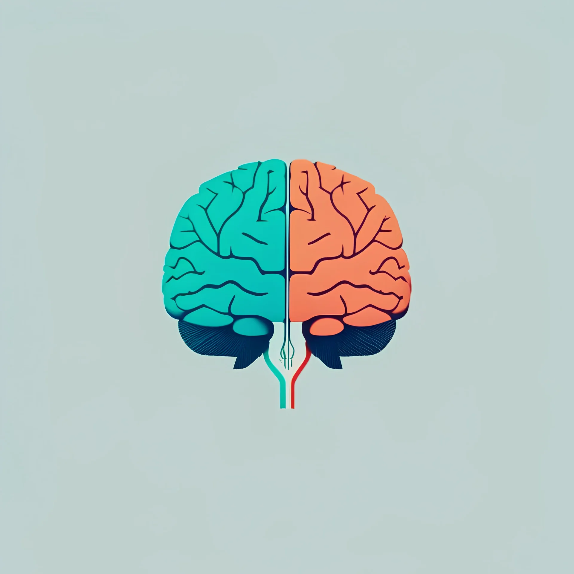 healthy brain , minimalistic, mate color