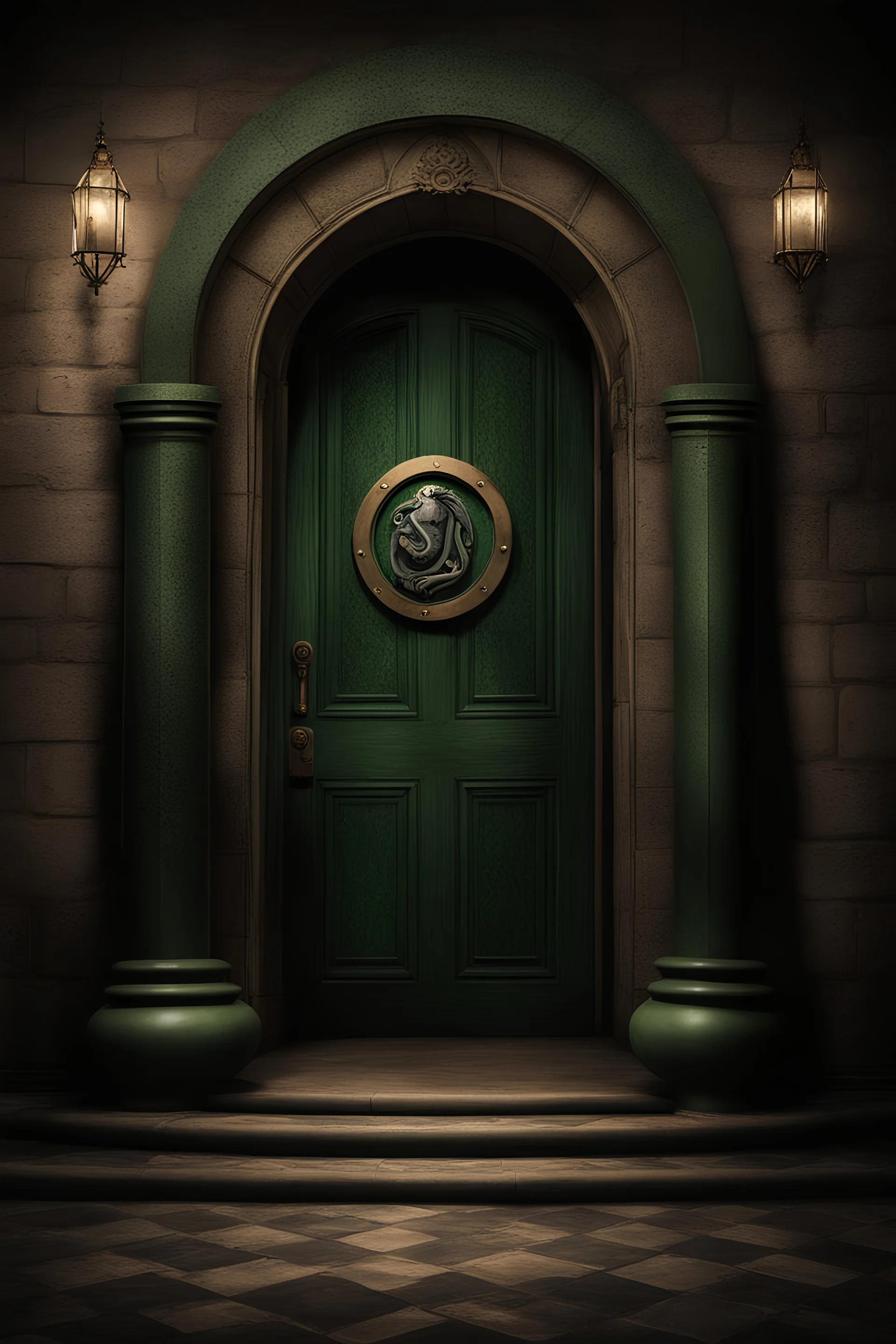 entrance to the secret room of the Slytherin faculty