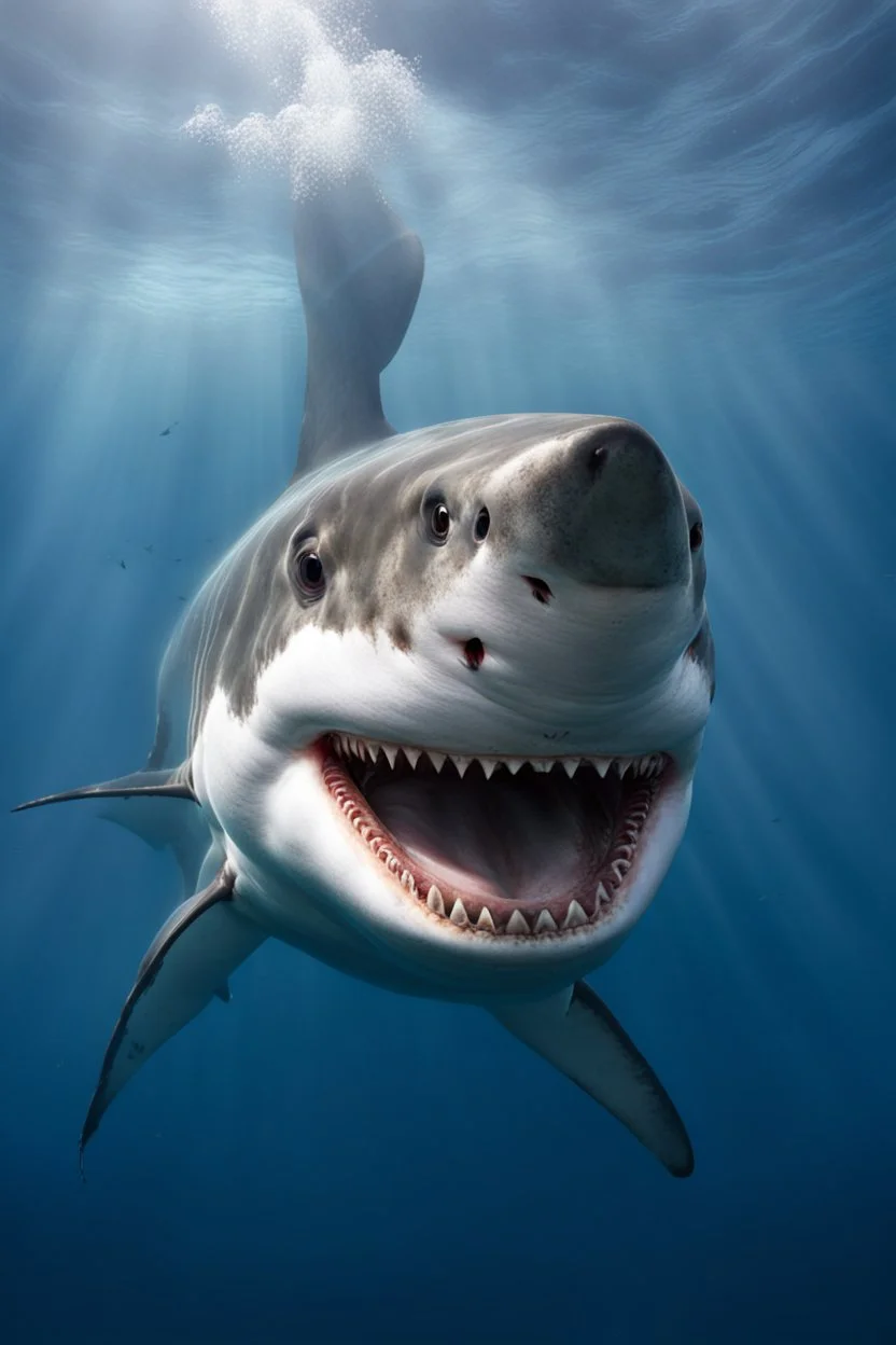 Friendly great white shark