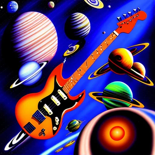 Rock band in outer space