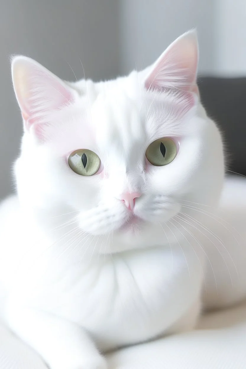 a white cute cat