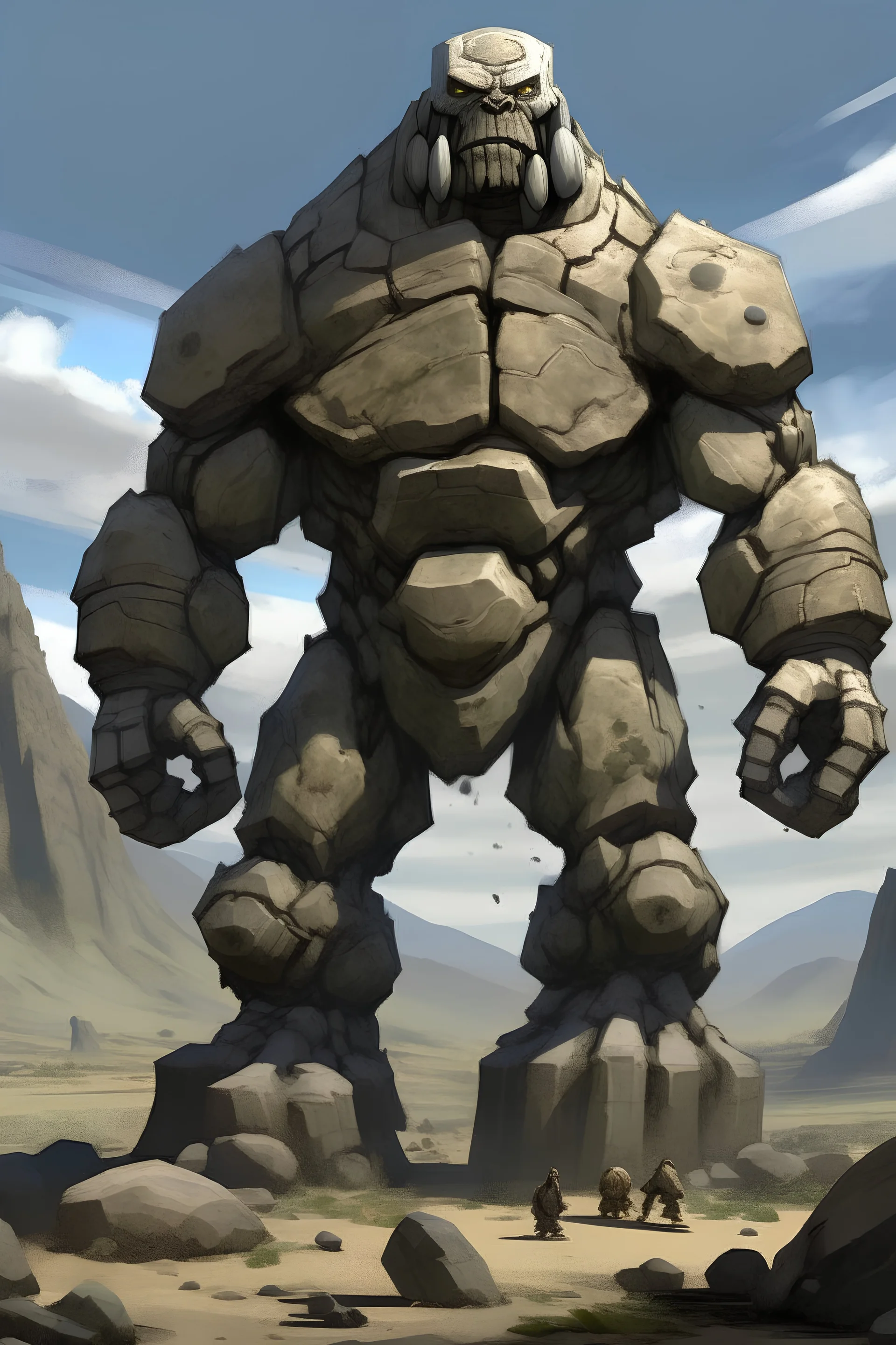 Stone Golem: A colossal humanoid figure made entirely of boulders, the Stone Golem roams near mountains in the desert. Standing around 10 meters tall, it possesses formidable attacks such as ground-smashing to blind enemies, stomping, and emitting a screech that damages hearing. Stone Golems drop stones upon defeat.