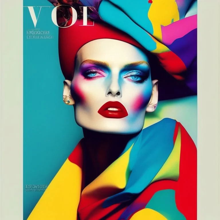 A vogue-like poster. No writing, no words. Colourful, fashion.