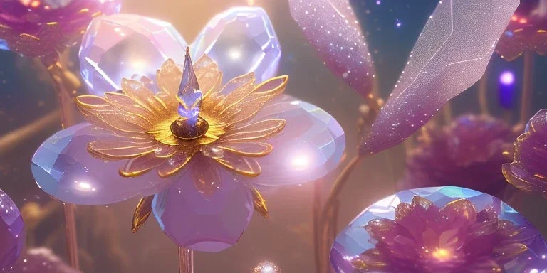 one big crystal subtle flower in a galactic ambiance with a beautiful fairy, transparent petals, delicate colors, in the foreground, full of details, smooth，soft light atmosphere, light effect，vaporwave colorful, concept art, smooth, extremely sharp detail, finely tuned detail, ultra high definition, 8 k, unreal engine 5, ultra sharp focus