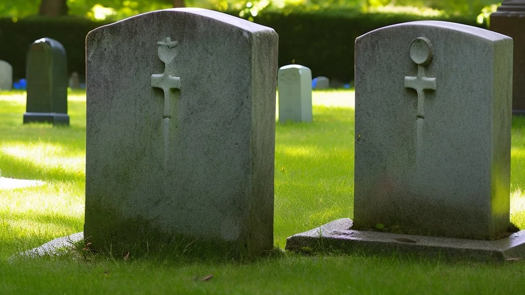 person spitting on a grave stone