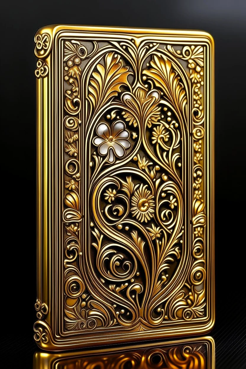 rectangular gold delicate art nouveau book cover