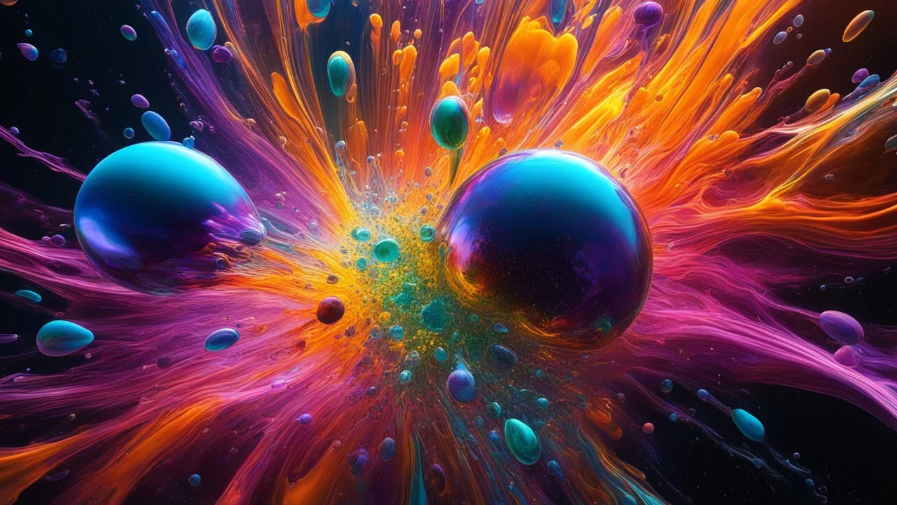 2031. Colourful immiscible liquid globules in weightlessness, mixed, distorted, spectacular, strange globular shapes, scientific, wild, fantasy, futuristic, attractive, beautiful lighting, attractive composition, photorealistic, extremely detailed, chiaroscuro