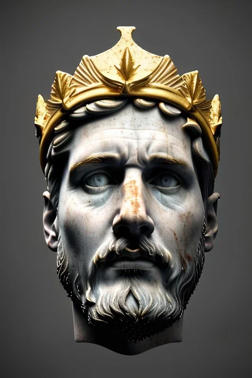 Ultra Realistic image, Roman sculpture, white marble material, Lionel Messi, gold Laurel leaves wreath, god crown, baroque ornaments, one gold star in heart, sun ornament, sun rays background, chisel style, waist up portrait, emperor style, epic, celestial, cinematic lighting, God light, god rays, 4k resolution, smooth details, ornate details, soft lighting, unreal engine 5, art station, substance 3d.