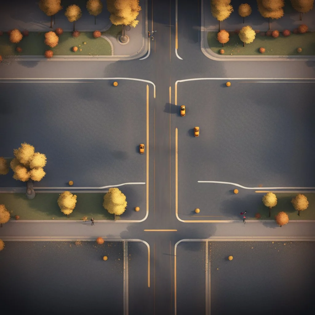 road stylized top down
