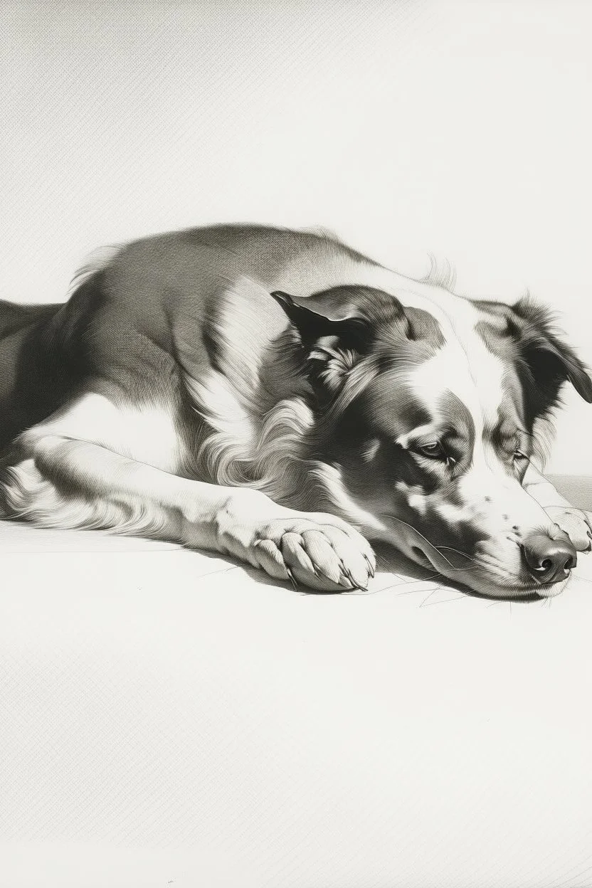 cane che dorme sdraiato visto di profilo figura intera