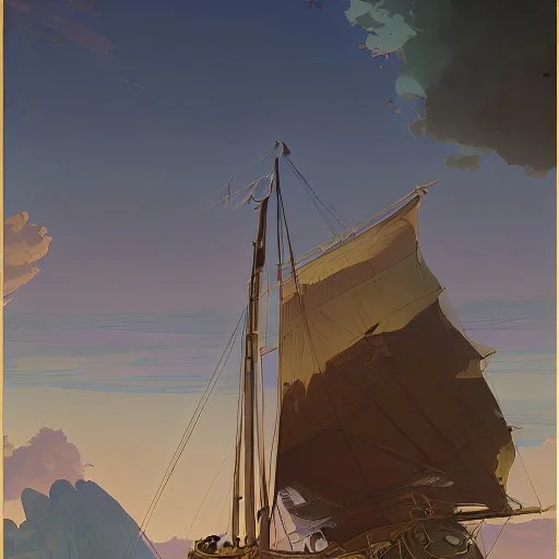 old boat Maxfield Parrish