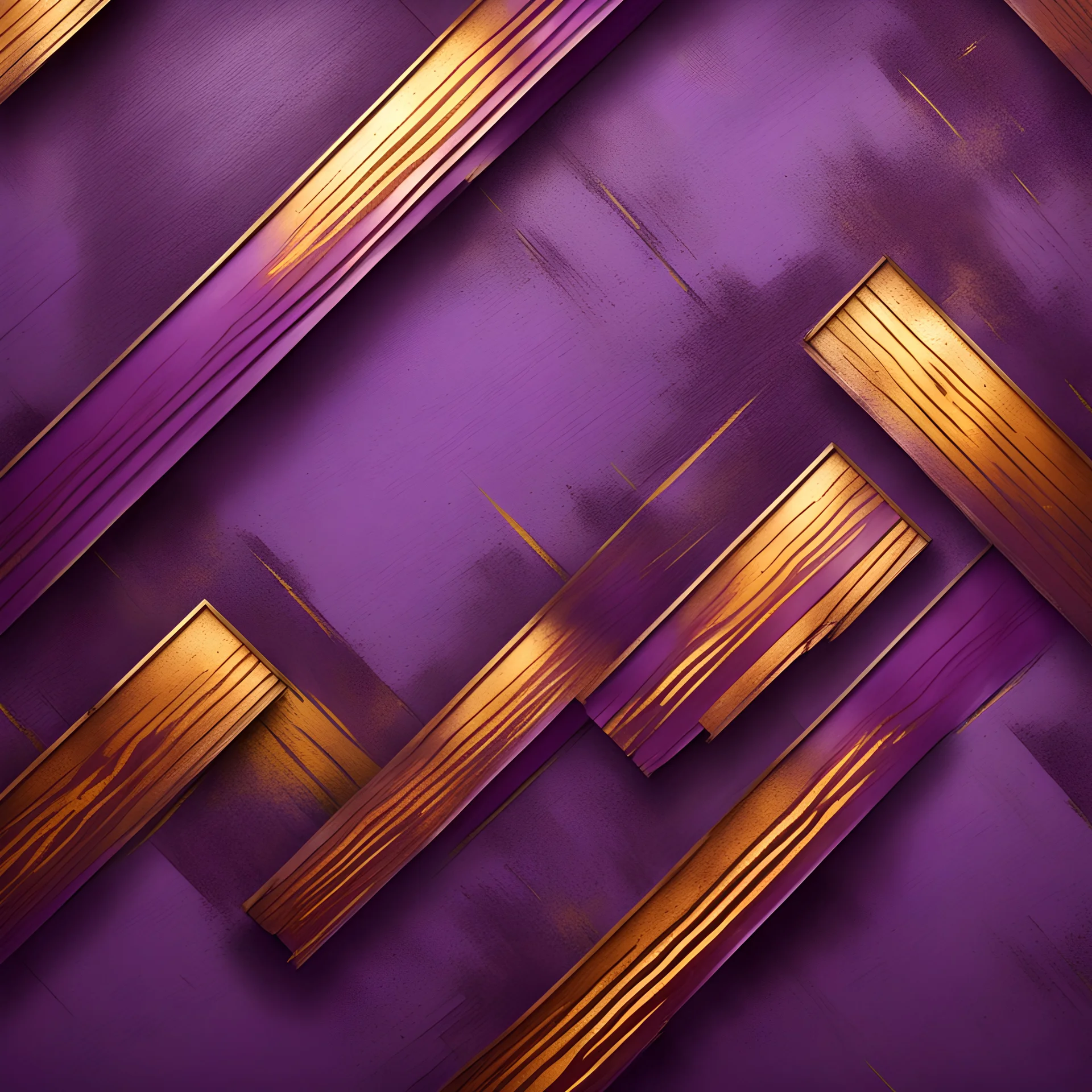 Hyper Realistic Glowing-Golden-Diagonal-Lines on rustic-purple-&-maroon wall with embers