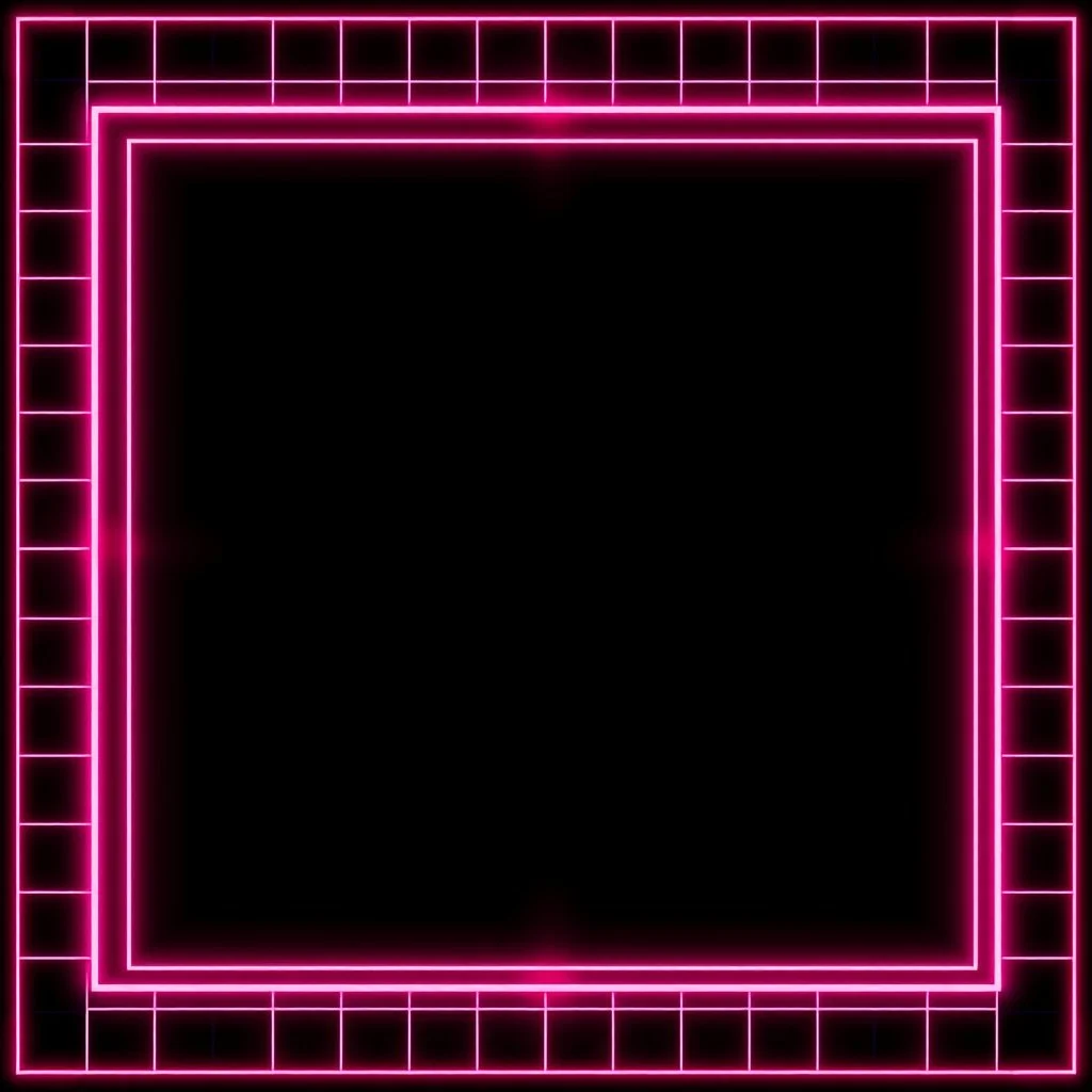 Hip Hop Wireframe Pink & Maroon Neon Checkered On Black Background.