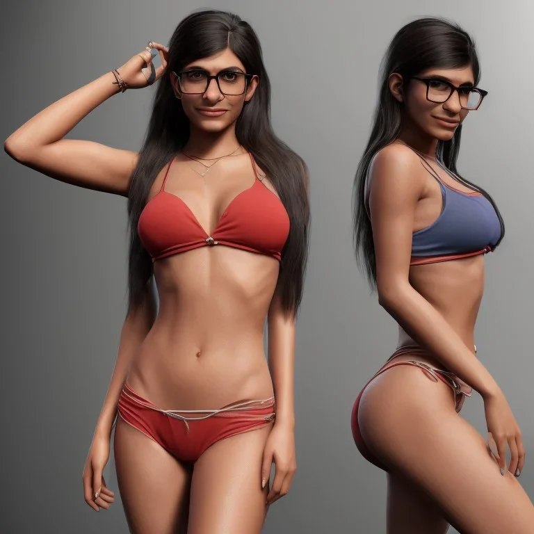 just one people, perfect face "mia khalifa" american actress, full boby, realistic, 4k, render, texture